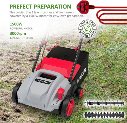 Netta 1500w lawn scarifier and - netta,
