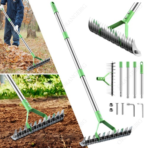 Thatch rake steel curved tip - thatch,